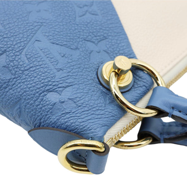 LOUIS VUITTON V BB Monogram Empreinte Tote Shoulder Bag Blue
