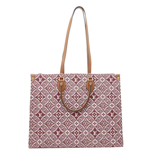 LOUIS VUITTON Since 1854 Onthego GM Jacquard Shoulder Bag Red