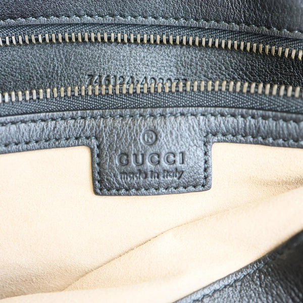 GUCCI Diana Medium Leather Top Handle Shoulder Bag Black 746124