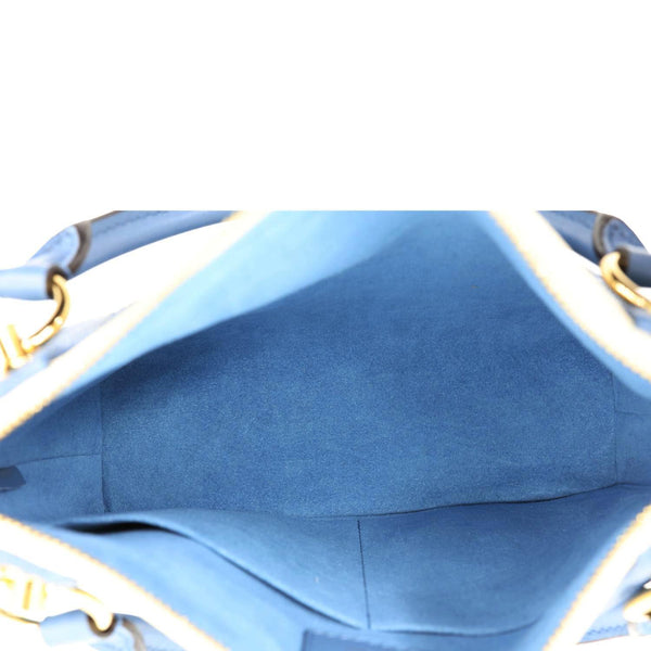 LOUIS VUITTON V BB Monogram Empreinte Tote Shoulder Bag Blue