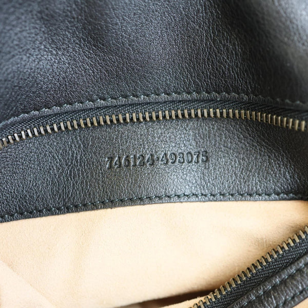 GUCCI Diana Medium Leather Top Handle Shoulder Bag Black 746124