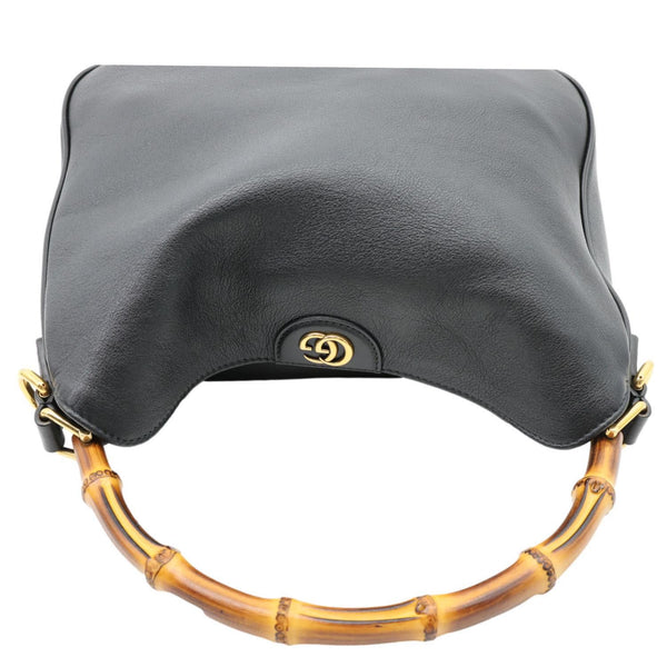 GUCCI Diana Medium Leather Top Handle Shoulder Bag Black 746124