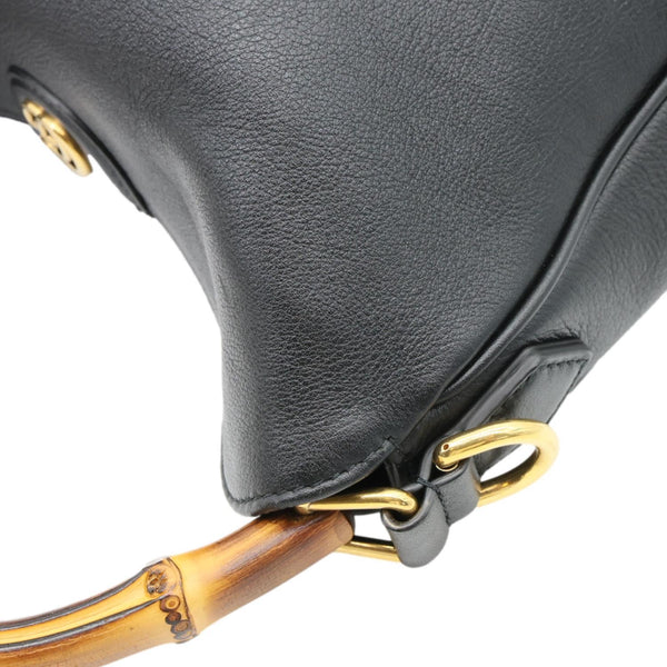 GUCCI Diana Medium Leather Top Handle Shoulder Bag Black 746124