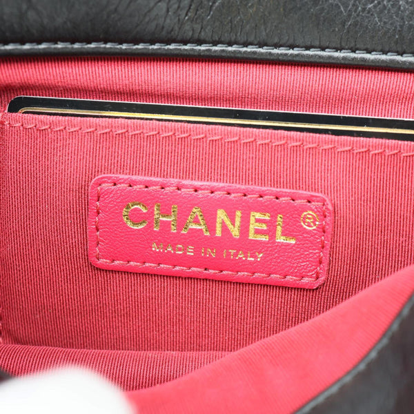 CHANEL Crystal Pearls Rectangular Flap Mini Quilted Leather Chain Crossbody Bag Black