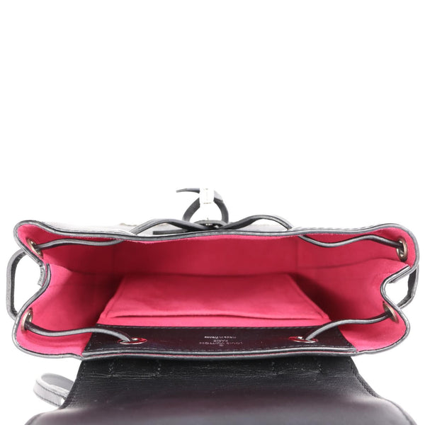 LOUIS VUITTON My Lockme Mini Soft Calfskin Pins Leather Backpack Black