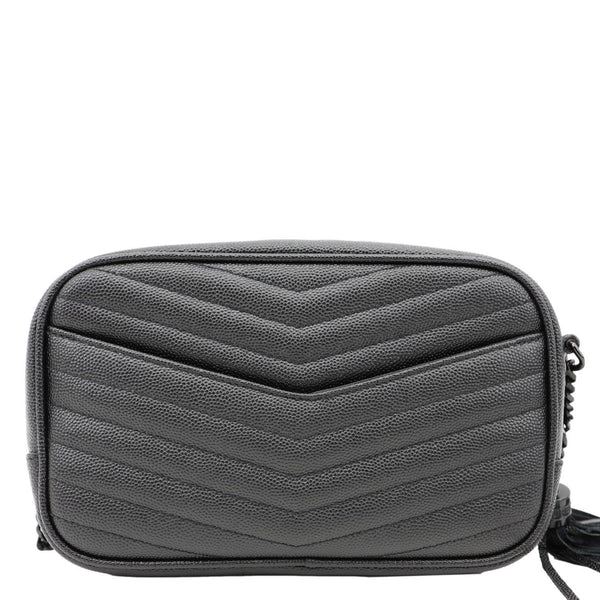 YVES SAINT LAURENT Lou Chevron Leather Camera Bag Black
