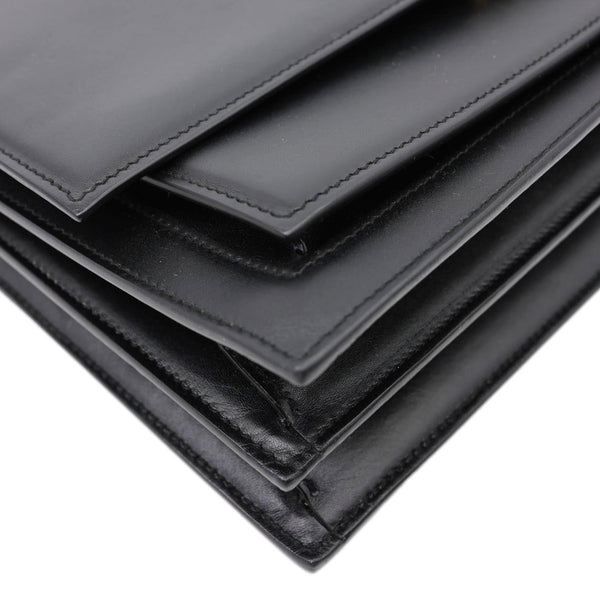 BALENCIAGA Sharp XS Calfskin Leather Top-Handle Crossbody Bag Black