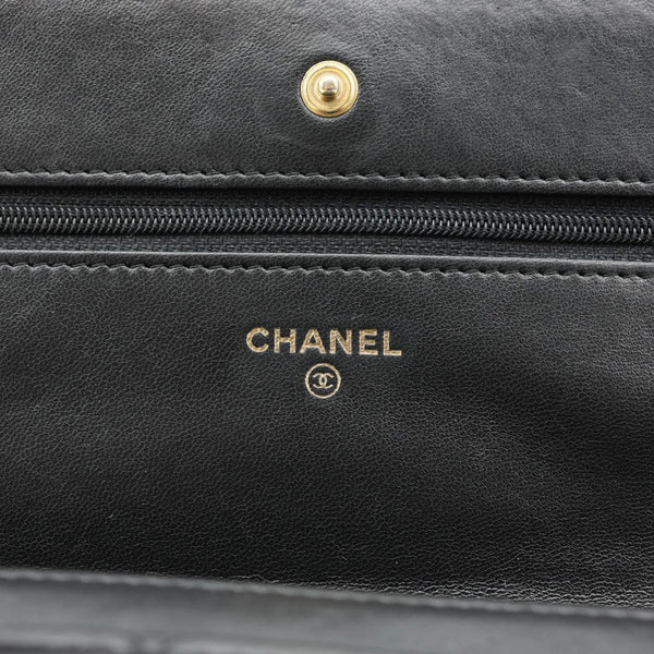 CHANEL WOC Wallet on Chain Leather Shoulder Bag Black