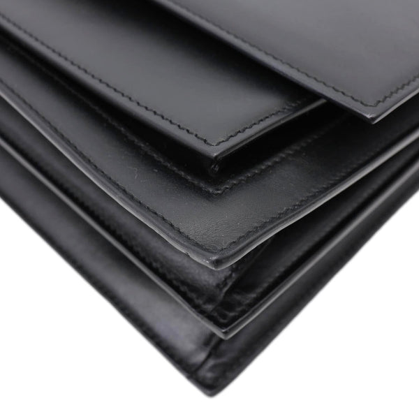 BALENCIAGA Sharp XS Calfskin Leather Top-Handle Crossbody Bag Black