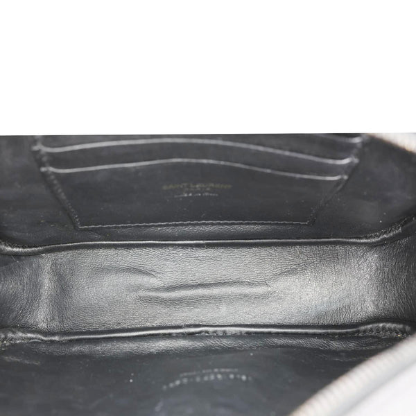 YVES SAINT LAURENT Lou Chevron Leather Camera Bag Black
