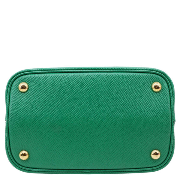 PRADA Panier Saffiano Leather Bucket Bag Green