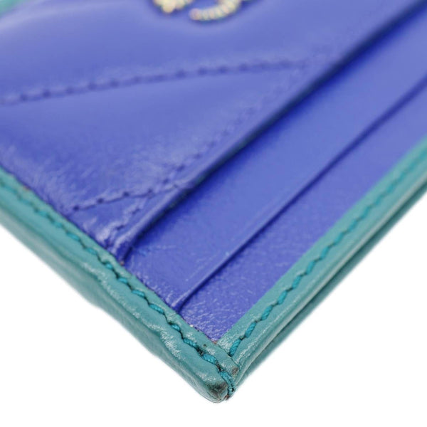 GUCCI Torchon GG Calfskin Leather Card Holder Blue 573812