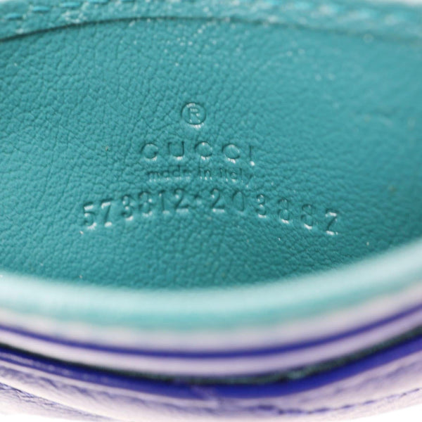 GUCCI Torchon GG Calfskin Leather Card Holder Blue 573812