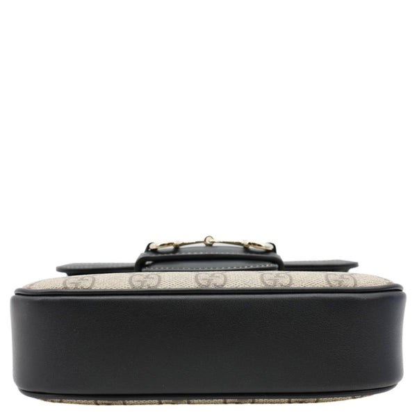 GUCCI Horsebit 1955 GG Supreme Canvas Shoulder Bag Beige 602204