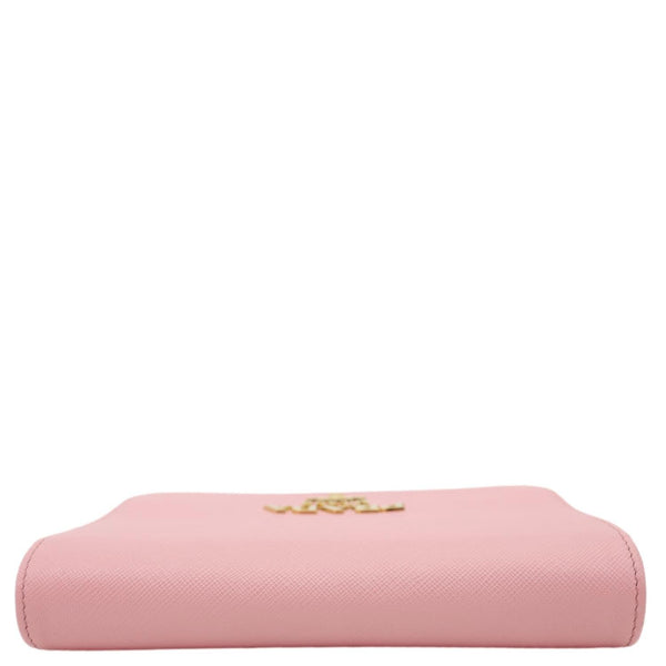 PRADA Chain Flap Saffiano Leather Crossbody Bag Pink