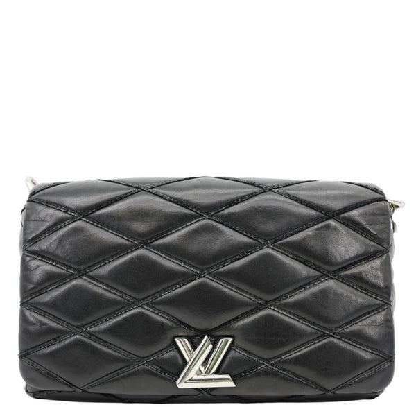 LOUIS VUITTON GO-14 MM Malletage Quilted Lambskin Leather Crossbody Bag Black