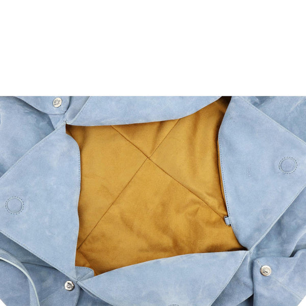 VERSACE Protea Suede Shoulder Bag Blue