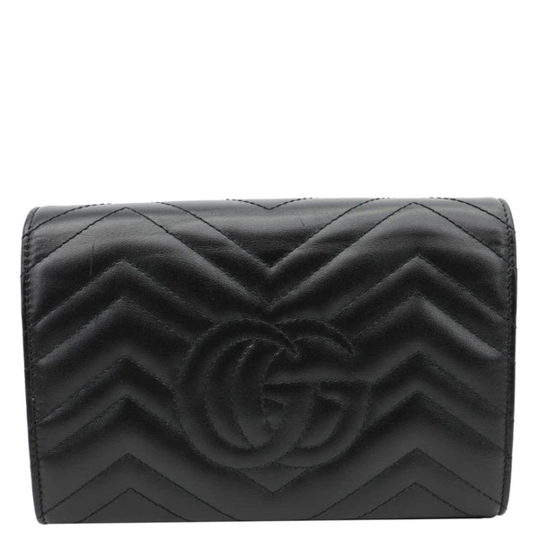 GUCCI GG Marmont Mini Matelasse Leather Crossbody Bag Black 474575