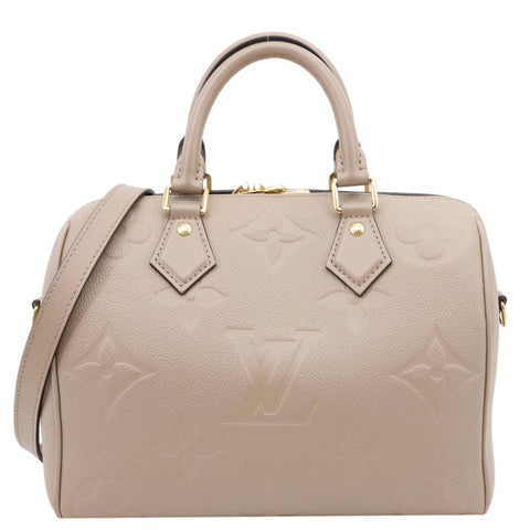 LOUIS VUITTON Speedy Bandouliere 25 Monogram Empreinte Shoulder Bag Beige