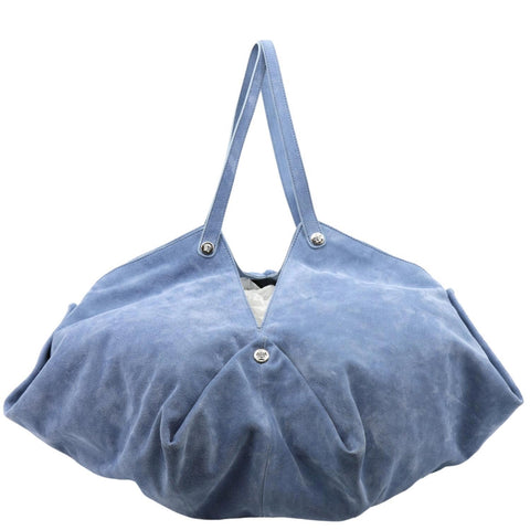 VERSACE Protea Suede Shoulder Bag Blue