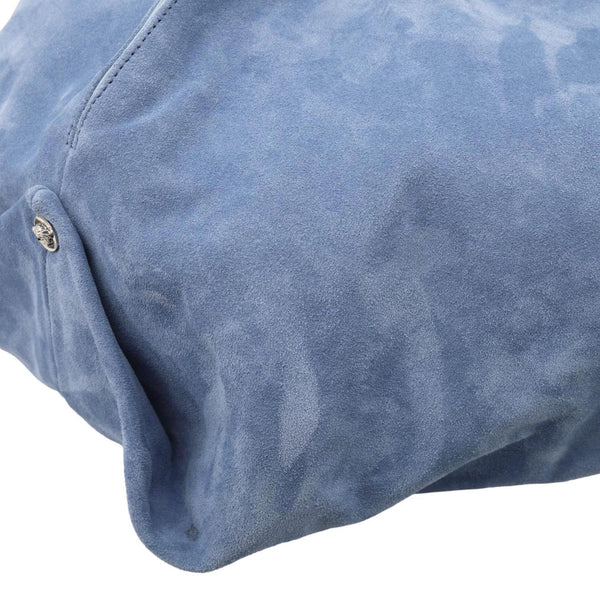 VERSACE Protea Suede Shoulder Bag Blue