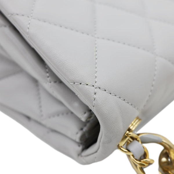 CHANEL Match Flap Mini Quilted Lambskin leather Crossbody Bag Grey