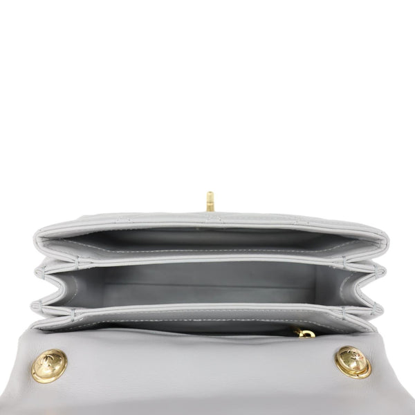 CHANEL Match Flap Mini Quilted Lambskin leather Crossbody Bag Grey