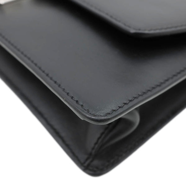 PRADA Studded Elektra Saffiano Leather Crossbody Bag Black