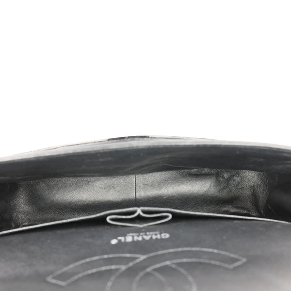 CHANEL Classic Double Flap Patent Leather Shoulder Bag Black