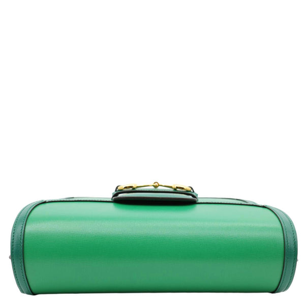 GUCCI Horsebit 1955 Small Leather Shoulder Bag Green 602204