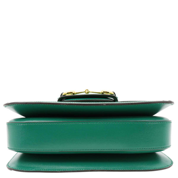 GUCCI Horsebit 1955 Small Leather Shoulder Bag Green 602204