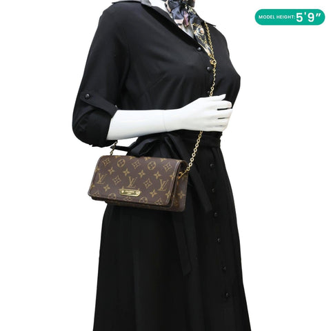 LOUIS VUITTON Lily Monogram Canvas Wallet On Chain Brown