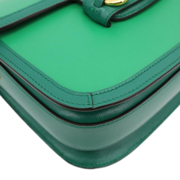 GUCCI Horsebit 1955 Small Leather Shoulder Bag Green 602204