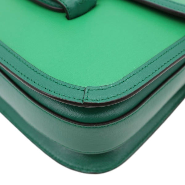 GUCCI Horsebit 1955 Small Leather Shoulder Bag Green 602204