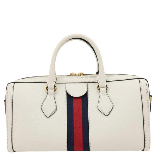 GUCCI Ophidia GG Medium Web Leather Top Handle Shoulder Bag Beige 524532