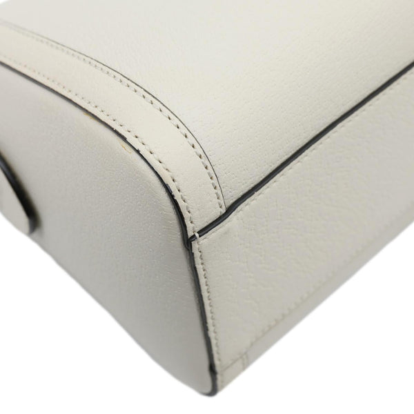 GUCCI Ophidia GG Medium Web Leather Top Handle Shoulder Bag Beige 524532