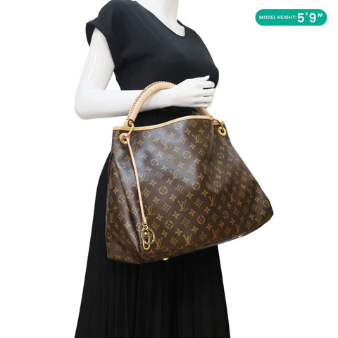 LOUIS VUITTON Artsy MM Monogram Canvas Hobo Bag Brown