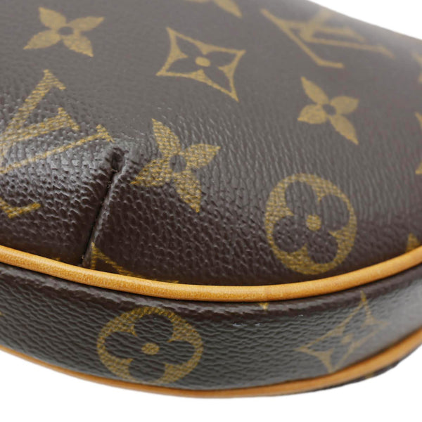 LOUIS VUITTON Croissant PM Monogram Canvas Shoulder Bag Brown