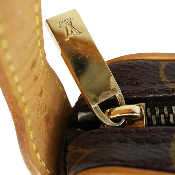 LOUIS VUITTON Croissant PM Monogram Canvas Shoulder Bag Brown