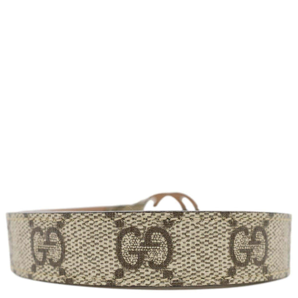 GUCCI Interlocking G Buckle GG Supreme Canvas Belt Beige 258395