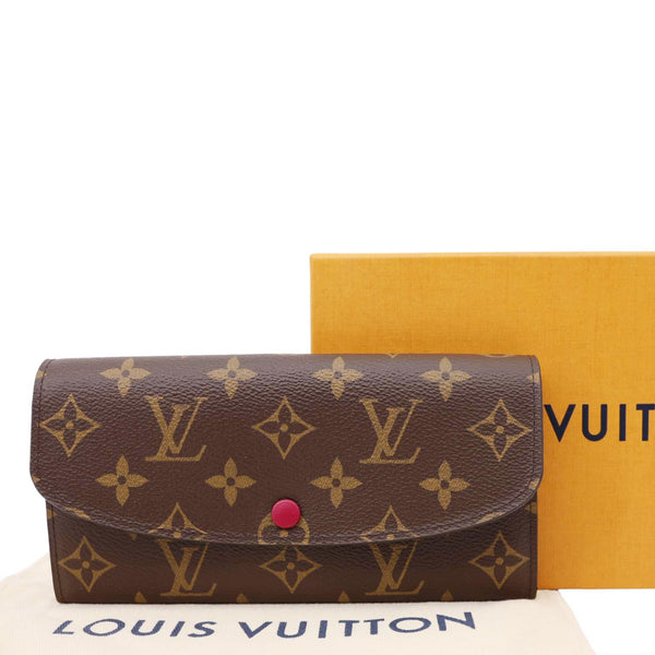 LOUIS VUITTON Emilie Monogram Canvas Wallet Fuchsia