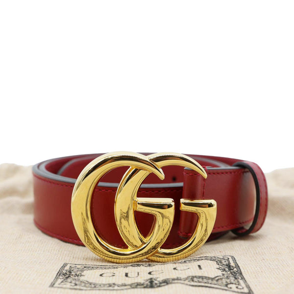 Gucci Double G Buckle Marmont Leather Belt Red - Dust Bag