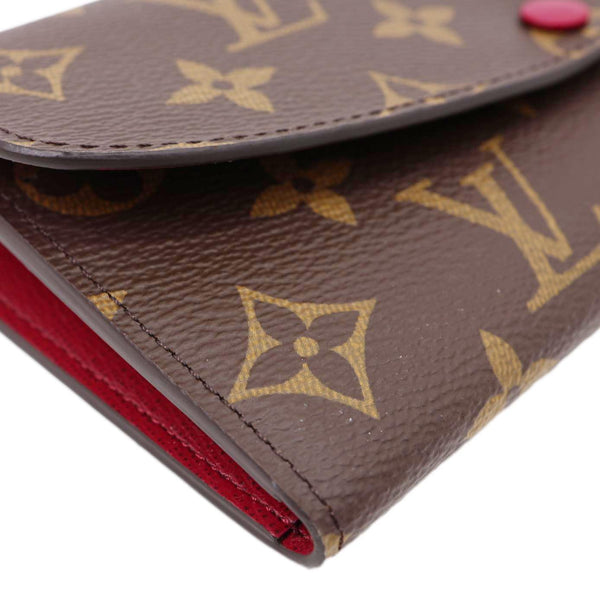 LOUIS VUITTON Emilie Monogram Canvas Wallet Fuchsia