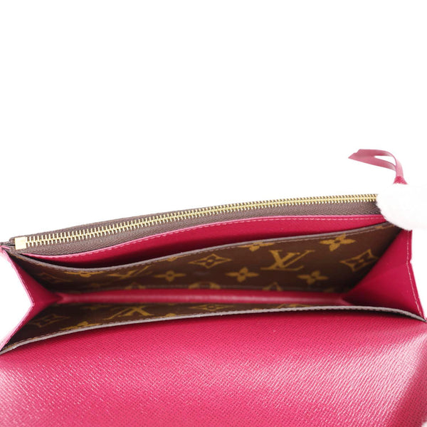 LOUIS VUITTON Emilie Monogram Canvas Wallet Fuchsia