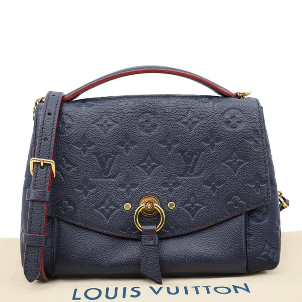 LOUIS VUITTON Blanche Empreinte Leather Shoulder Bag Marine Rouge