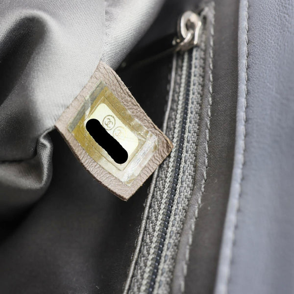 CHANEL Classic Flap Quilted Leather Shoulder Bag Grey