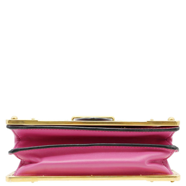 PRADA Cahier City Calf Saffiano Leather Shoulder Bag Pink