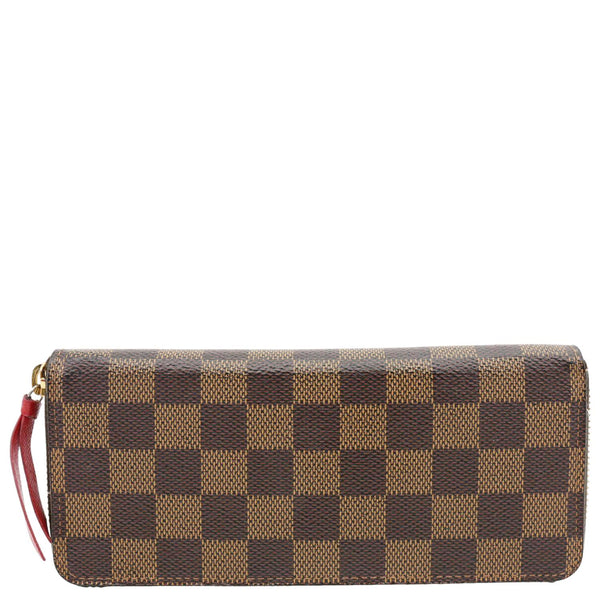 LOUIS VUITTON Clemence Damier Ebene Zippy Wallet Brown