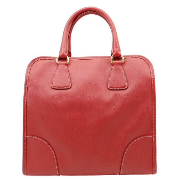 PRADA Saffiano Lux Leather Shoulder Bag Red