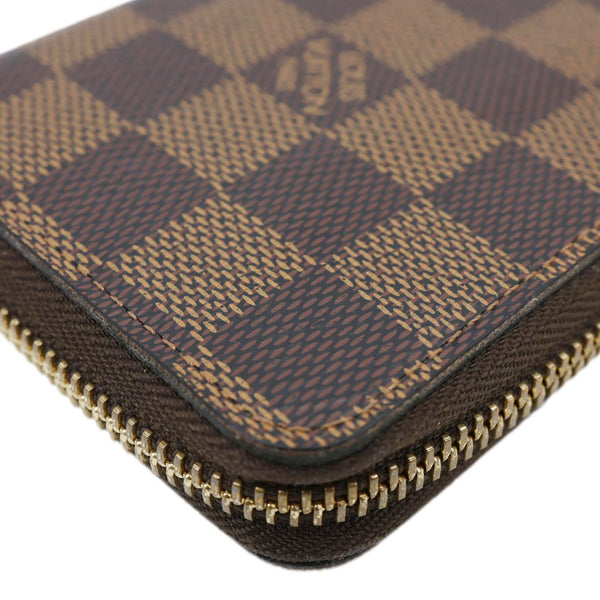 LOUIS VUITTON Clemence Damier Ebene Zippy Wallet Brown